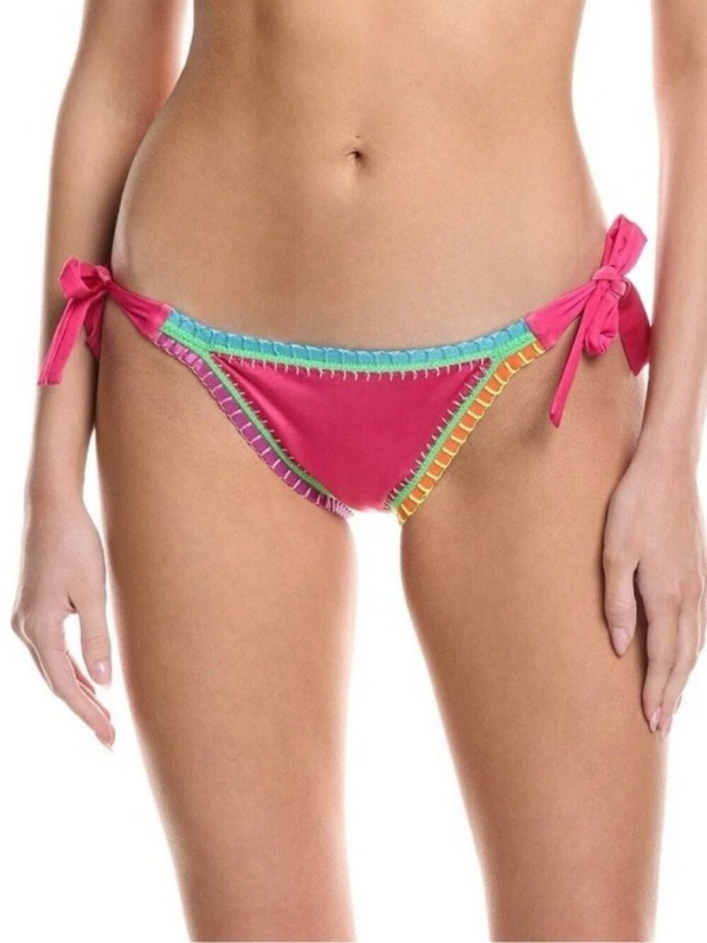 🌻NEW w/tag PQ Swim x Solange Ferrarini Pink Crochet Trim Bikini Bottom